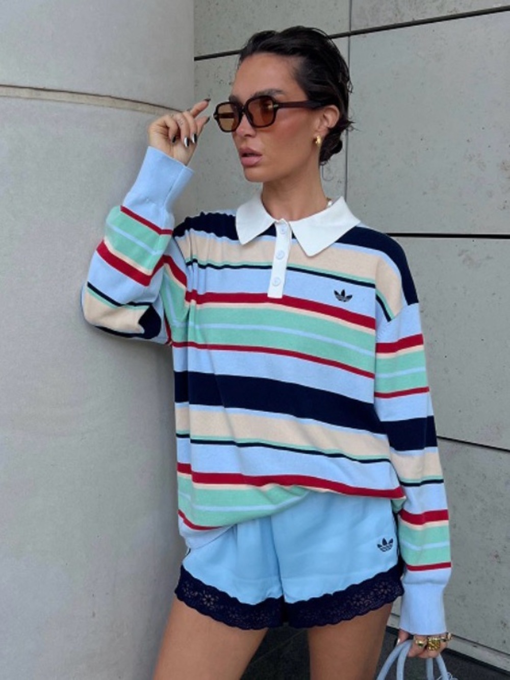 NWT adidas Originals × ASOS rugby top in striped knit, Collection 04